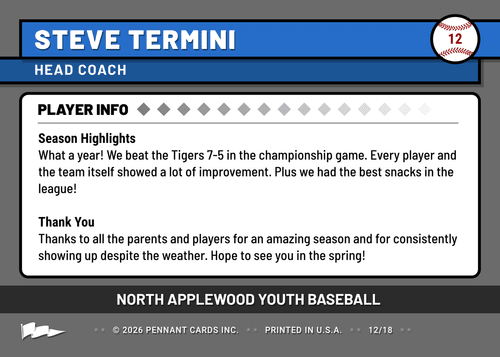 Velcro Coach Card - back of card